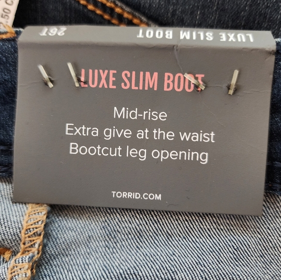 Torrid Luxe Slim Bootcut Mid-rise Denim Jeans Plus Size 26 Tall New - Picture 11 of 12